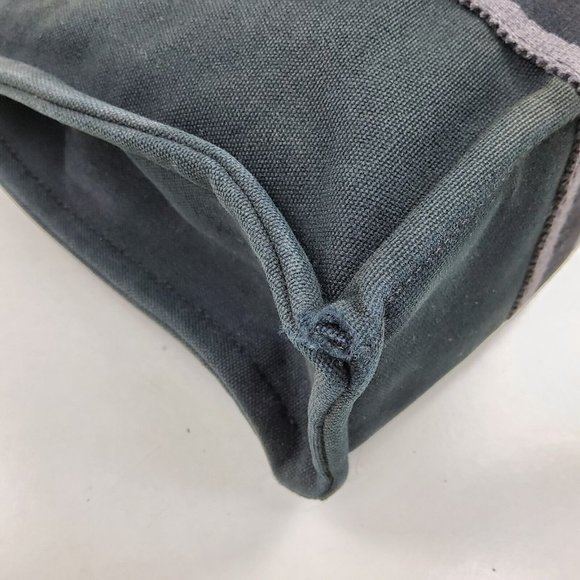 Hermes Fourre Tout Canvas Tote Bag Handbag Satchel Black Grey - Picture 10 of 15